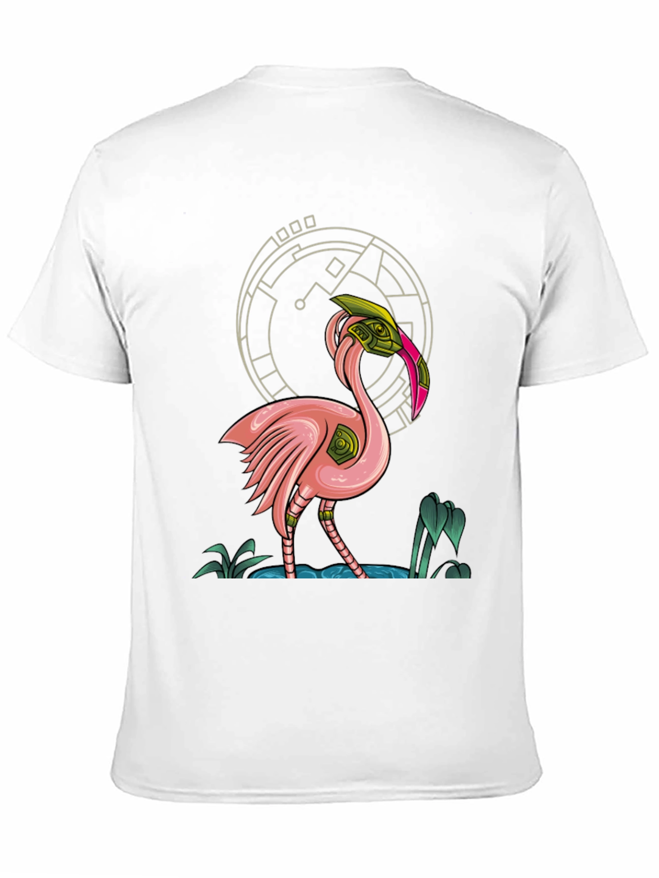 Black Cyberpunk Flamingo Graphic T-Shirt view 11