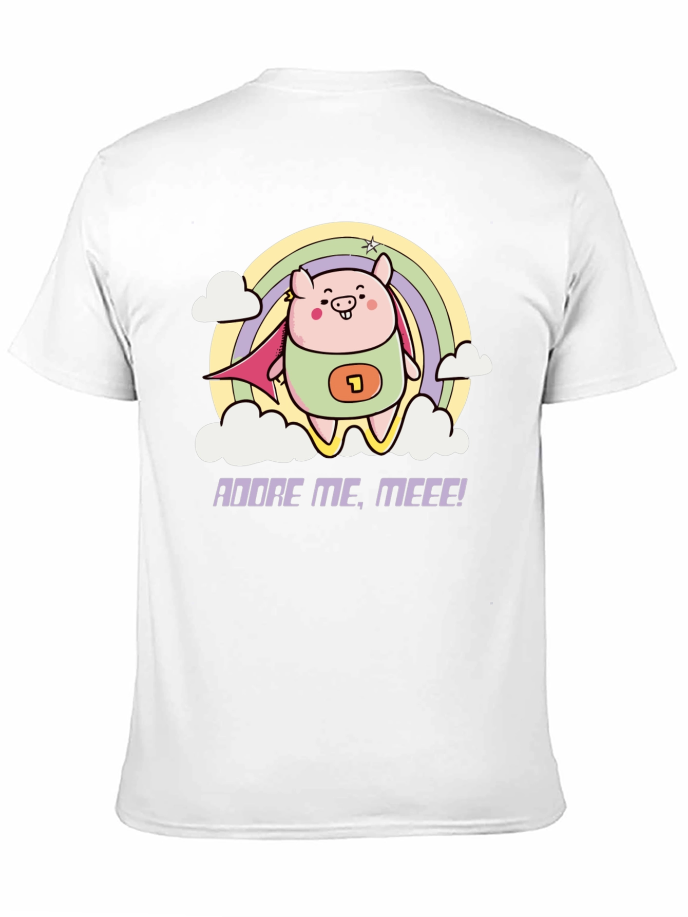 Black Adorable Superhero Pig T-Shirt view 11
