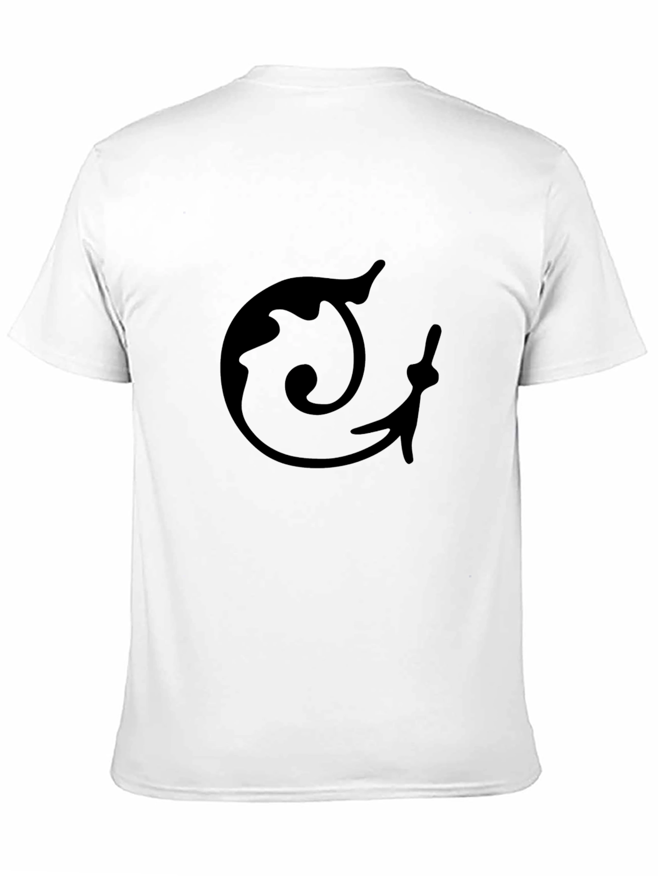 Black Modern Ornamental Graphic Tee - Black Cotton Blend view 11