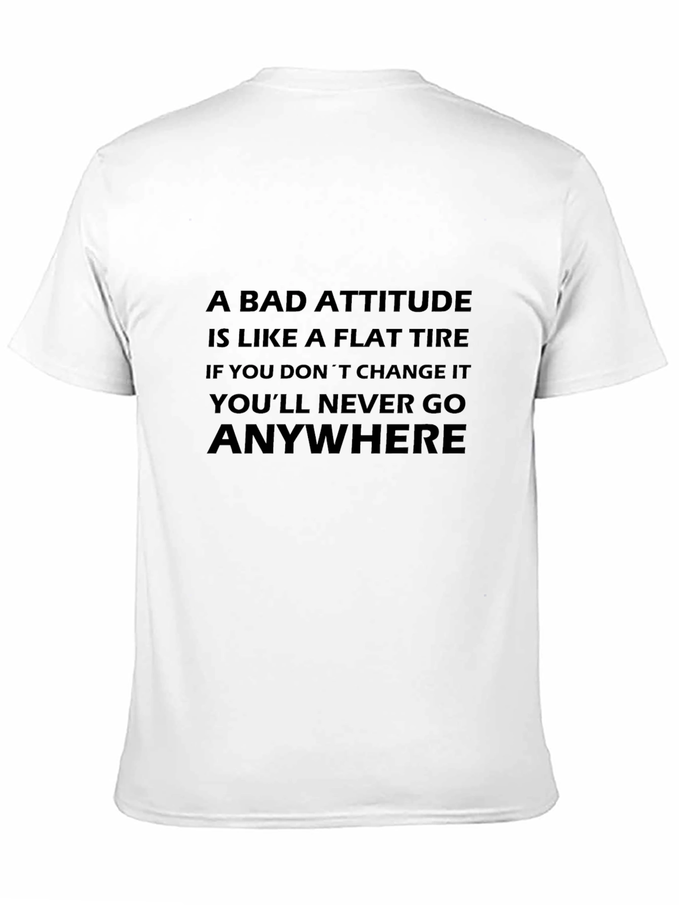 Black Men's Black T-Shirt - Bad Attitude Quote view 11