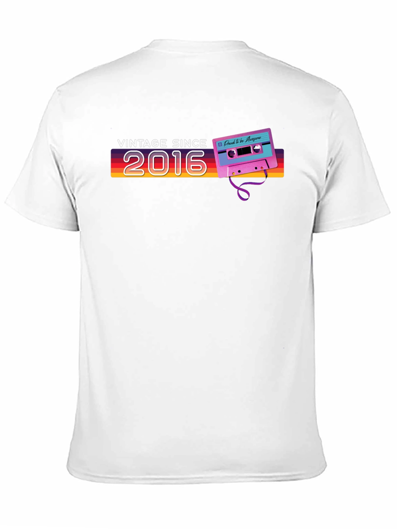 Black Vintage Since 2016 Cassette Tape Graphic T-Shirt view 11