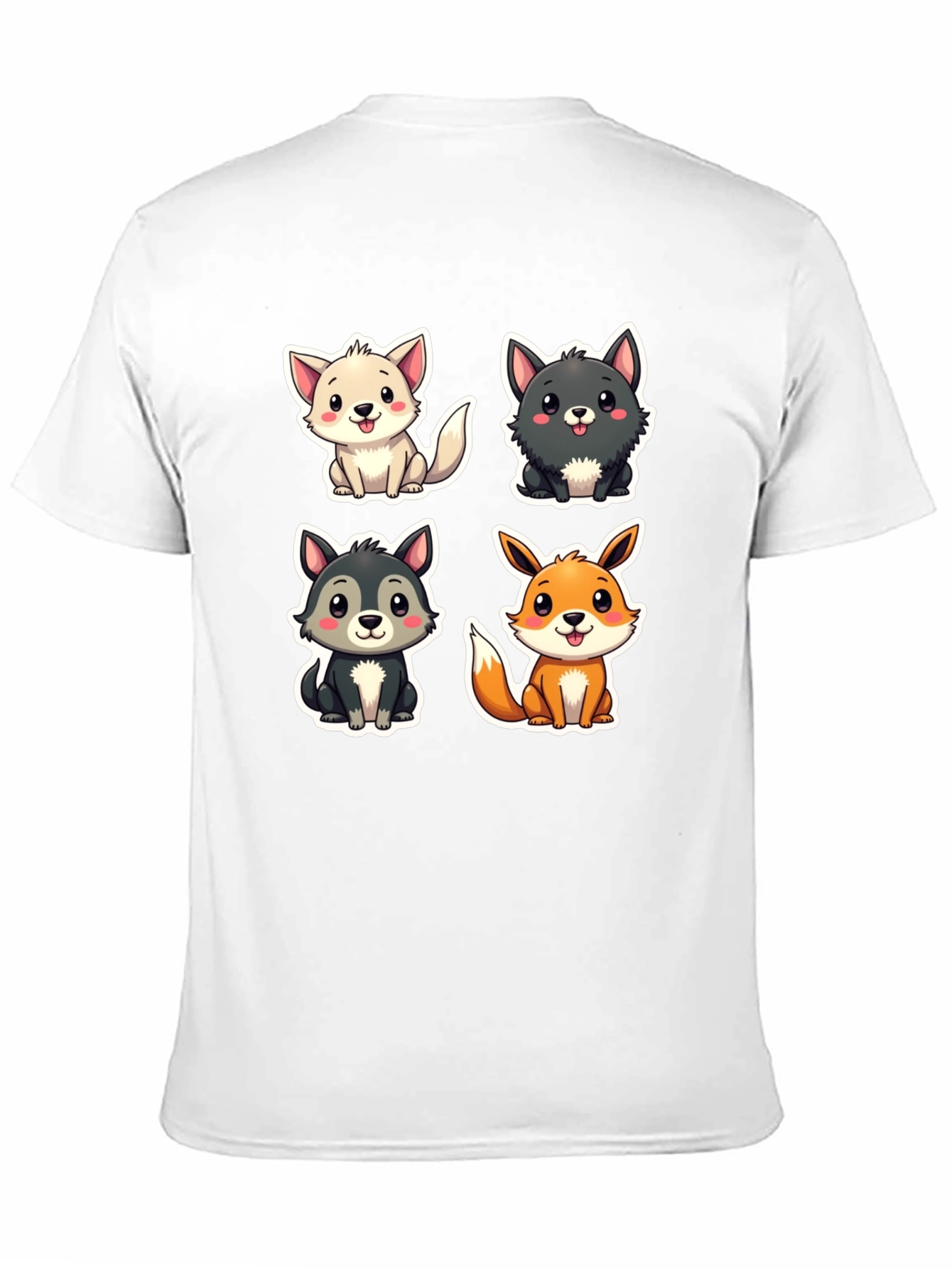 Black Cute Cartoon Animal T-Shirt view 11