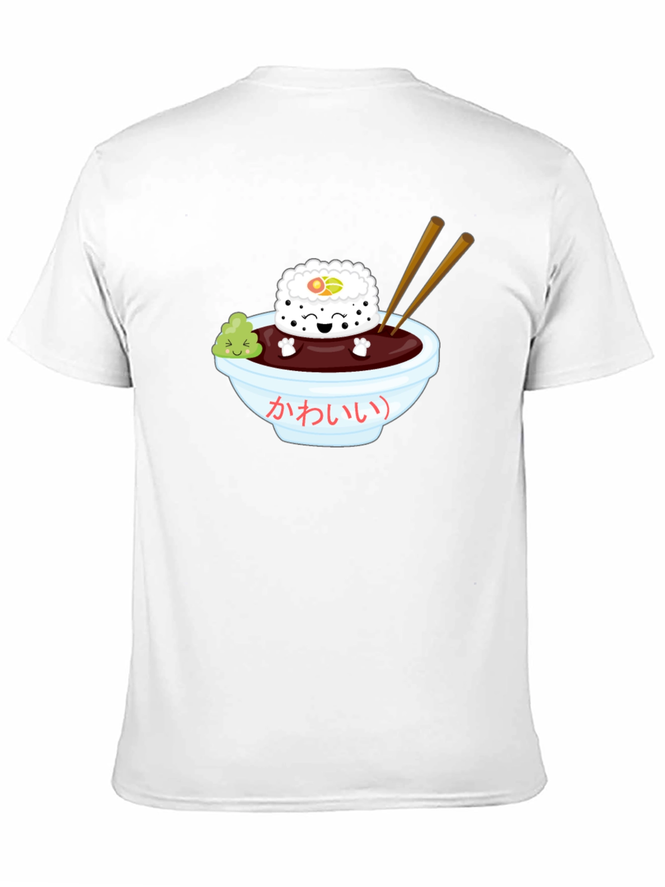 Black Sushi Kawaii T-Shirt - Unisex Black Tee view 11