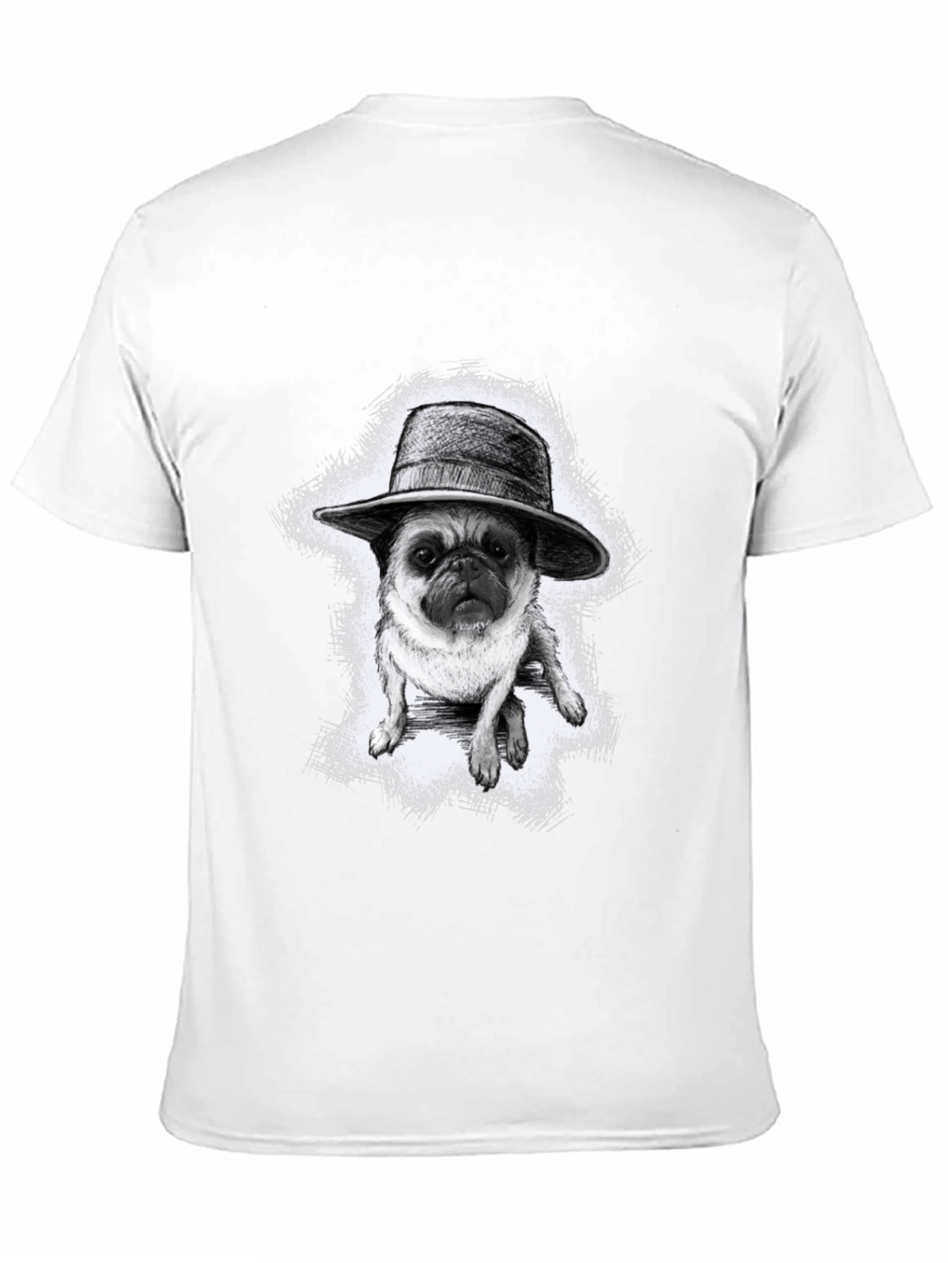 Black Pug in a Hat Graphic Tee - Trendy Black T-Shirt view 11