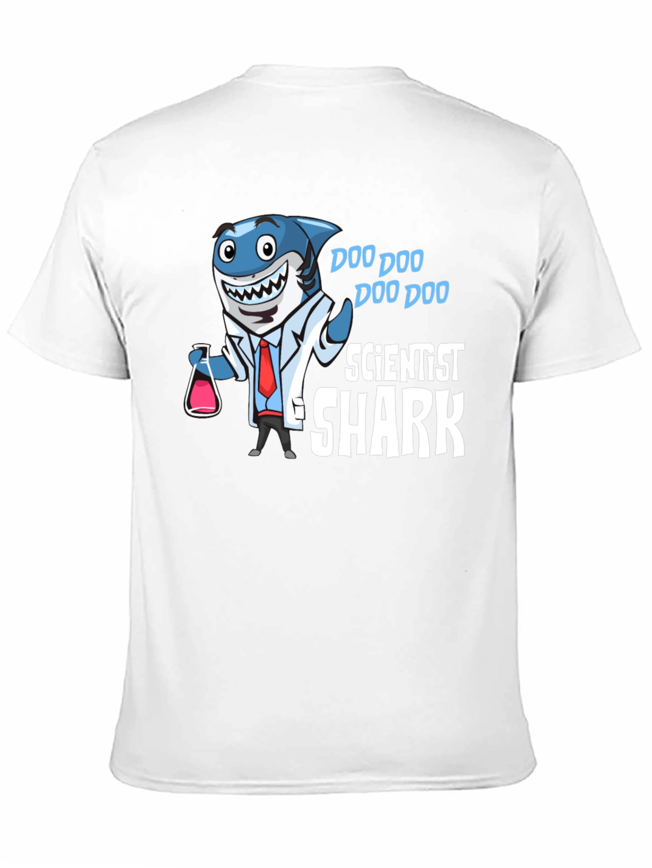 Black Scientist Shark T-Shirt Funny Graphic Tee view 11