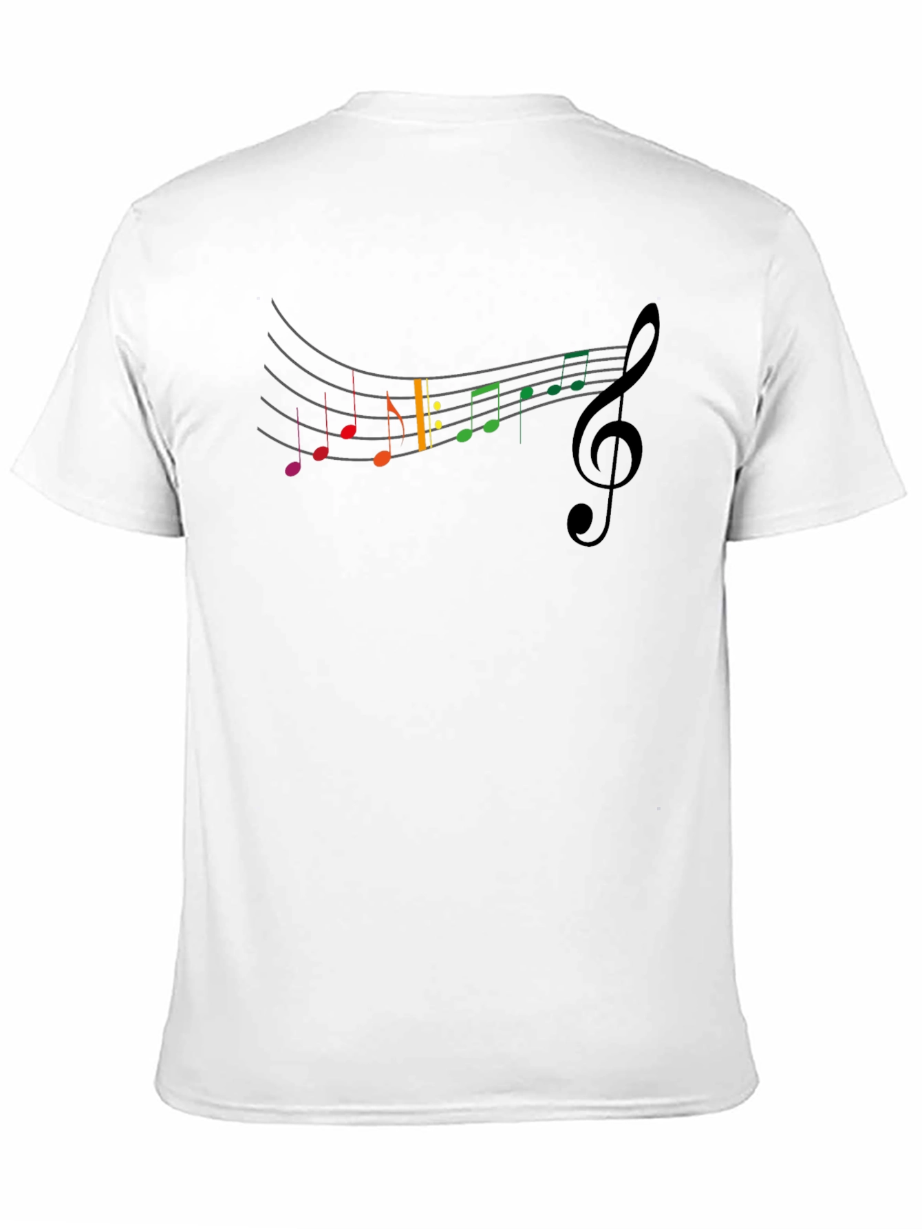 Black Rainbow Music Notes Crew Neck T-Shirt view 11