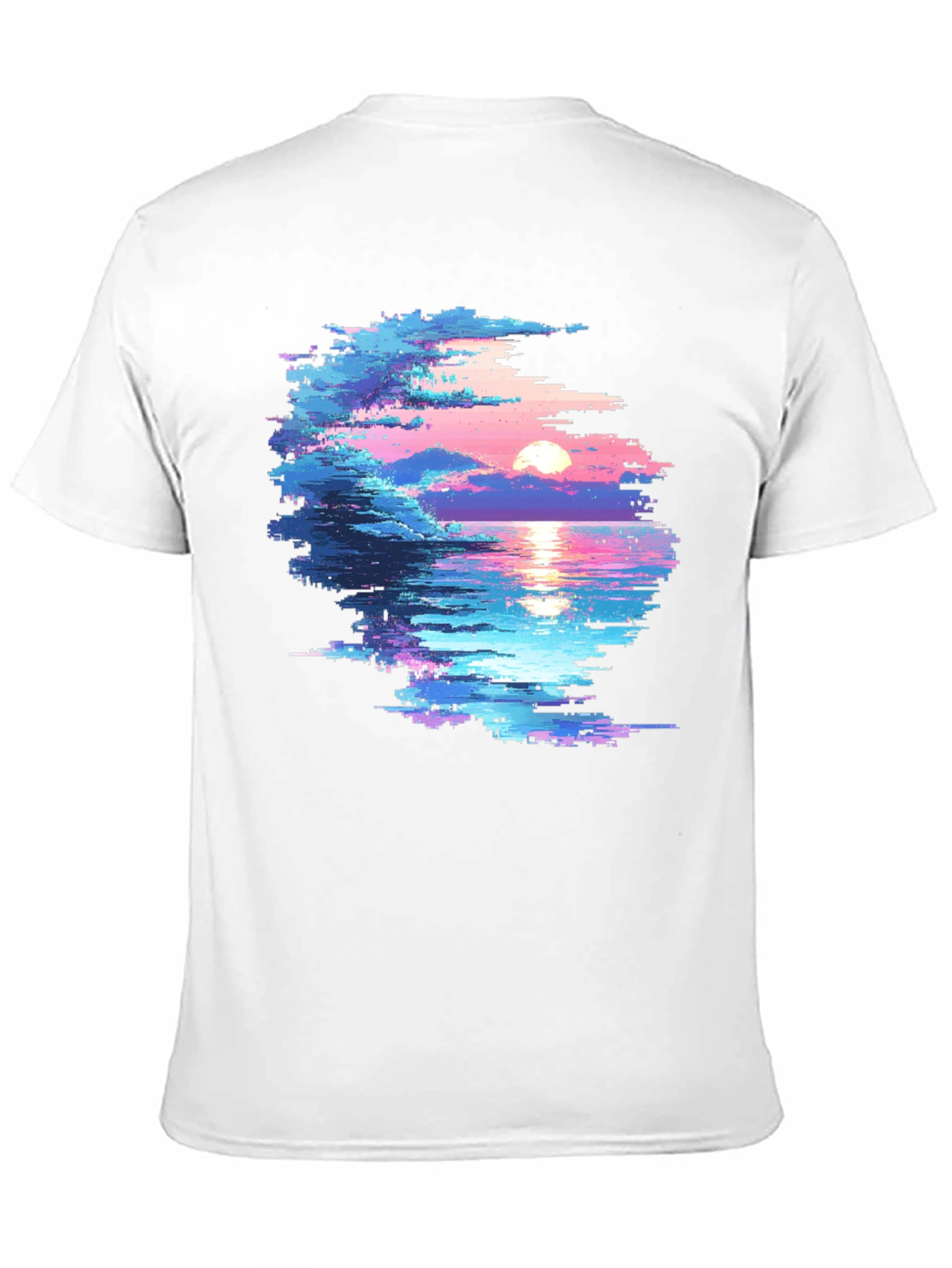 Black Pixel Sunset Graphic T-Shirt - Black view 11