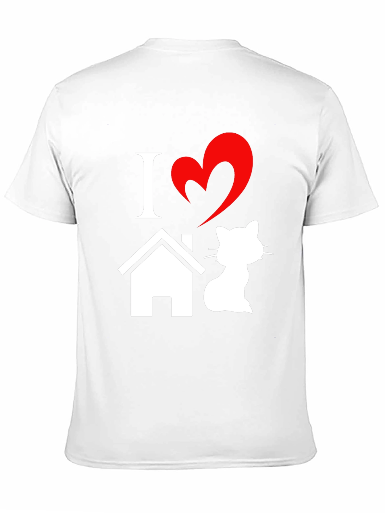 Black I Heart Home Cat T-Shirt - Novelty Pet Lover Tee view 11