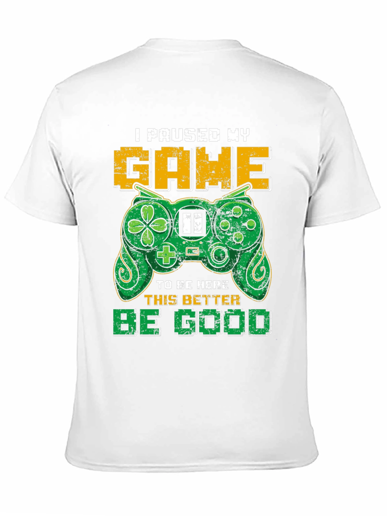 Black Gamer T-Shirt - "I Paused My Game" view 11