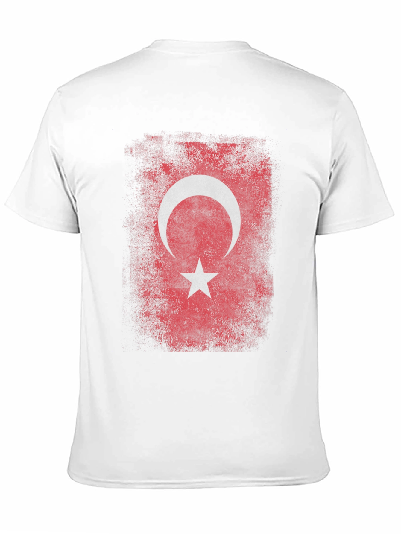 Black Turkish Flag Graphic T-Shirt - Distressed Design view 11