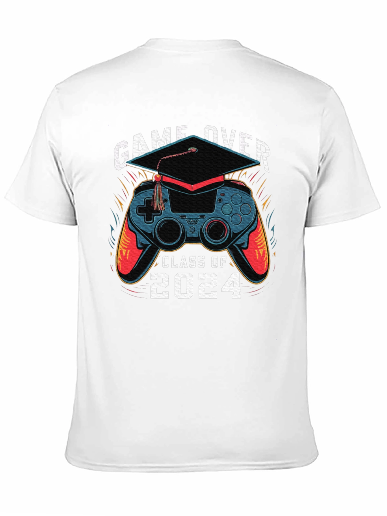 Black Game Over Class of 2024 Graduation T-Shirt view 11