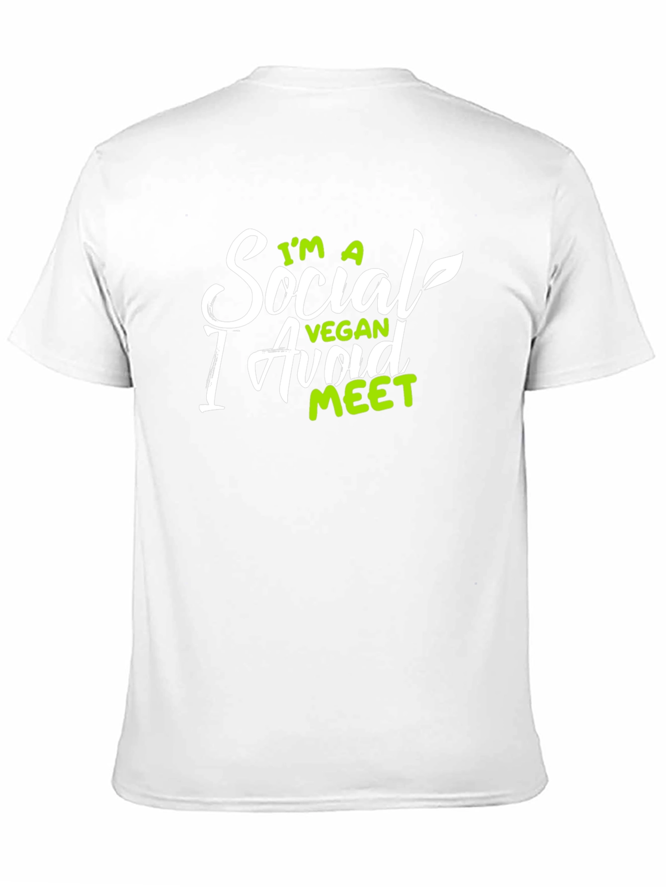 Black Social Vegan Avoid Meet Slogan Tee view 11