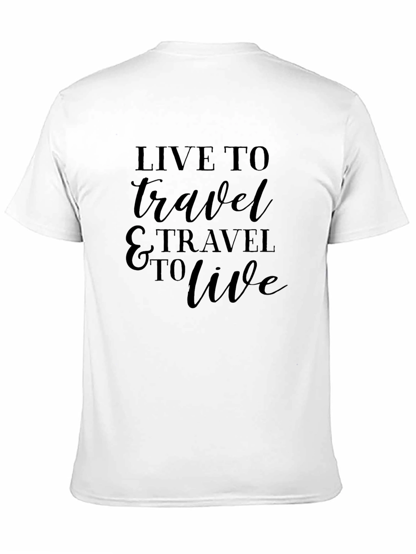 Black Live To Travel Black T-Shirt view 11