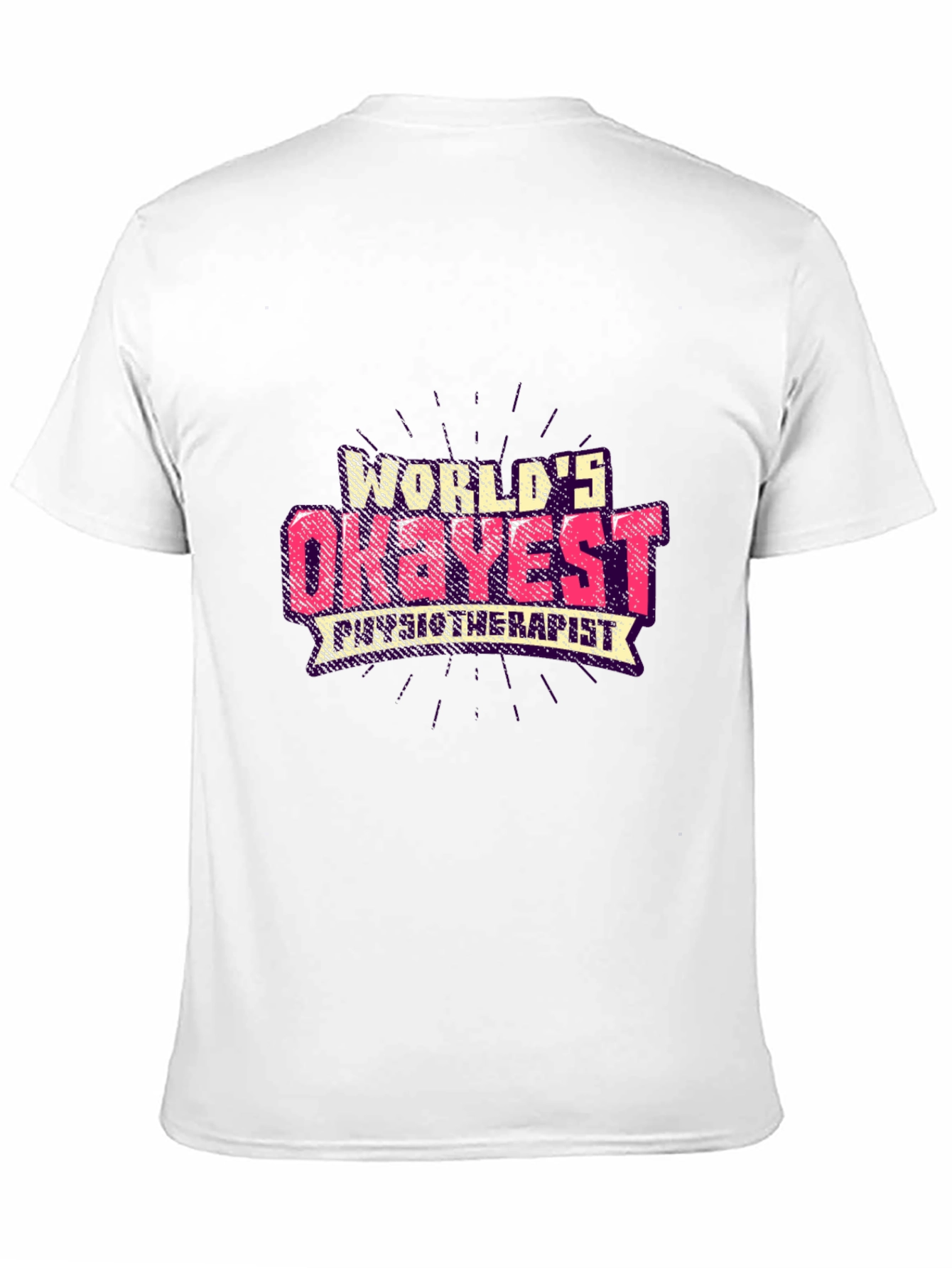 Black World's Okayest Physiotherapist Black T-Shirt view 11