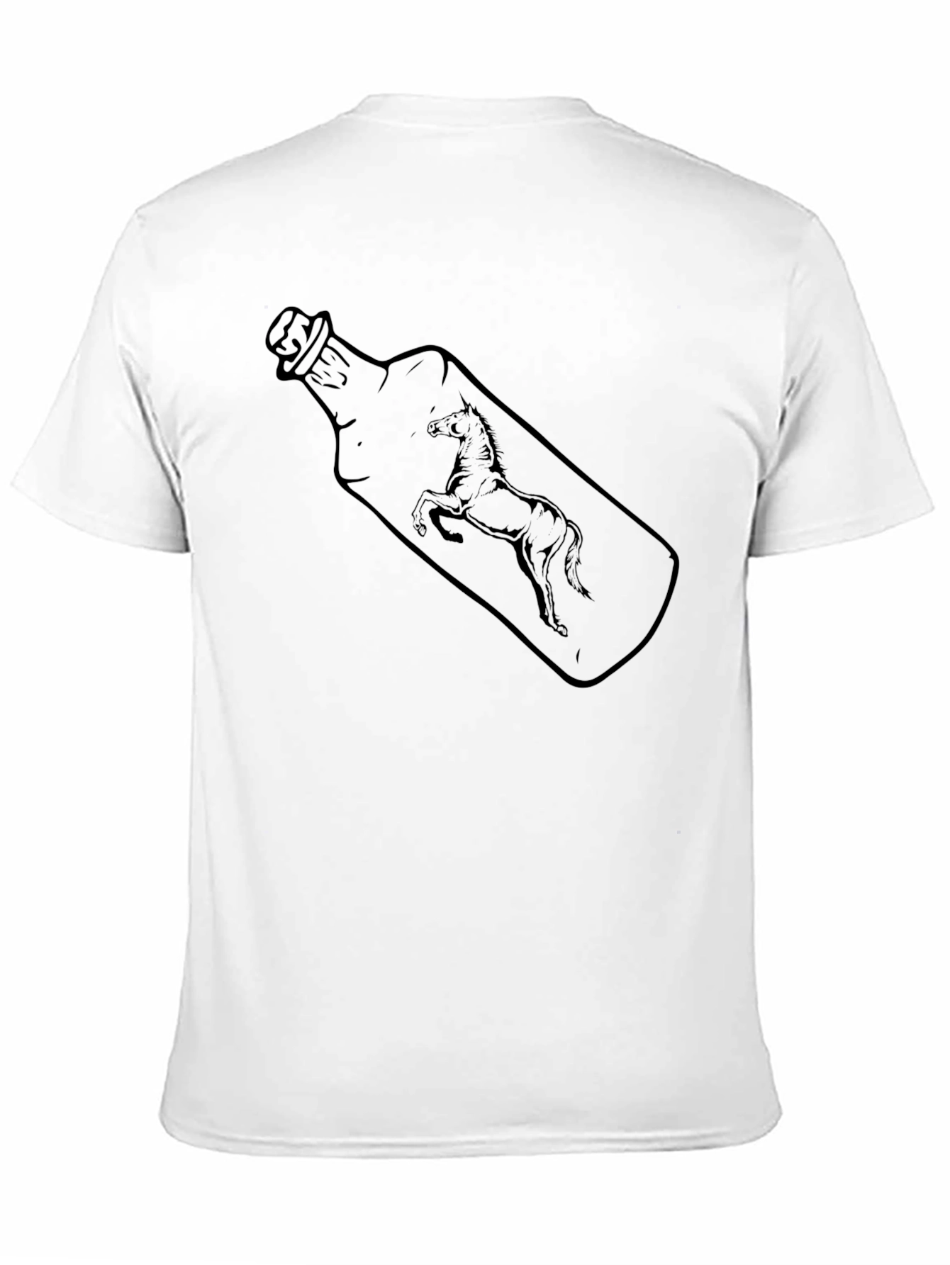 Black Horse in a Bottle Graphic Tee - Black Cotton T-Shirt view 11