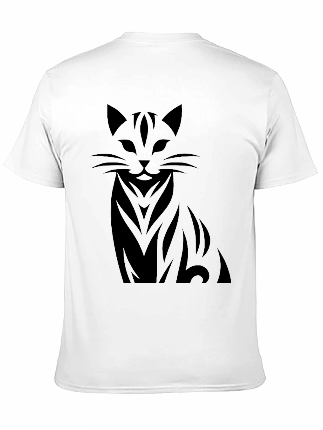 Black Men's Black Cat Graphic Tee - Stylish Casual Wear view 11