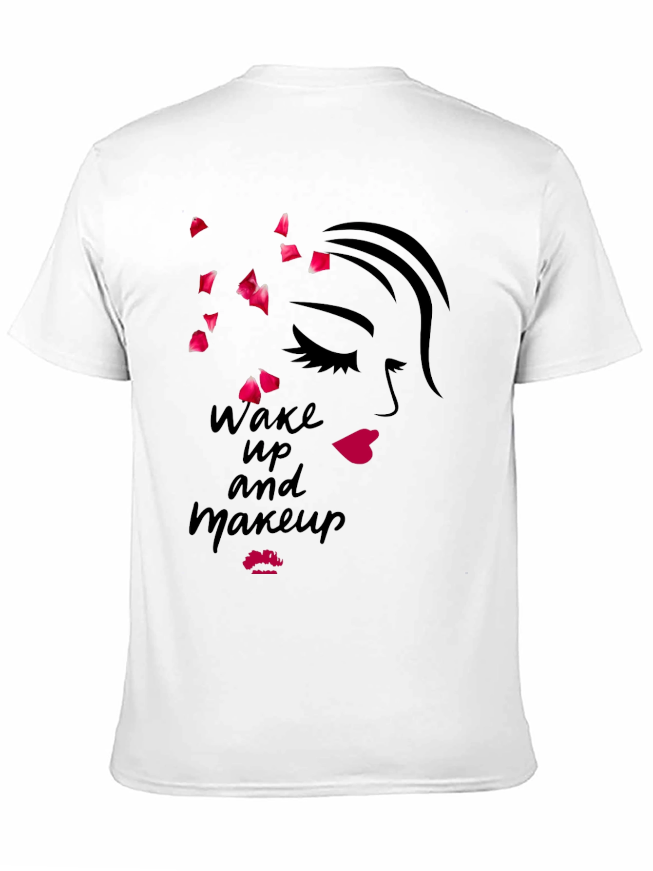 Black Wake Up and Makeup Black Graphic Tee view 11