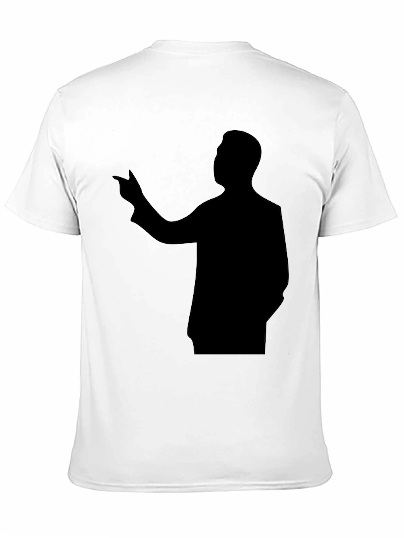Black Silhouette Man Pointing T-Shirt view 11