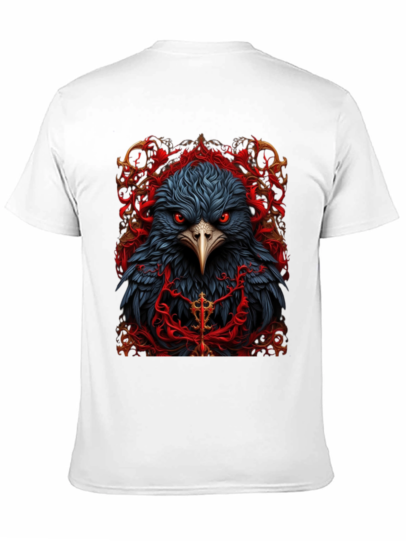Black Raven Graphic Tee - Dark Bird Art T-Shirt view 11