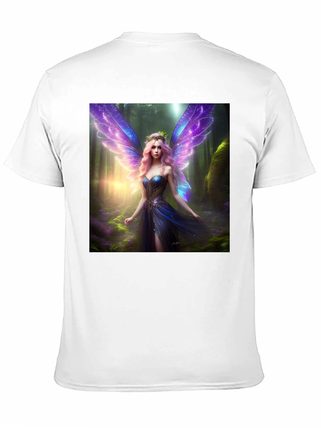 Black Fantasy Fairy Print Black Tee view 11