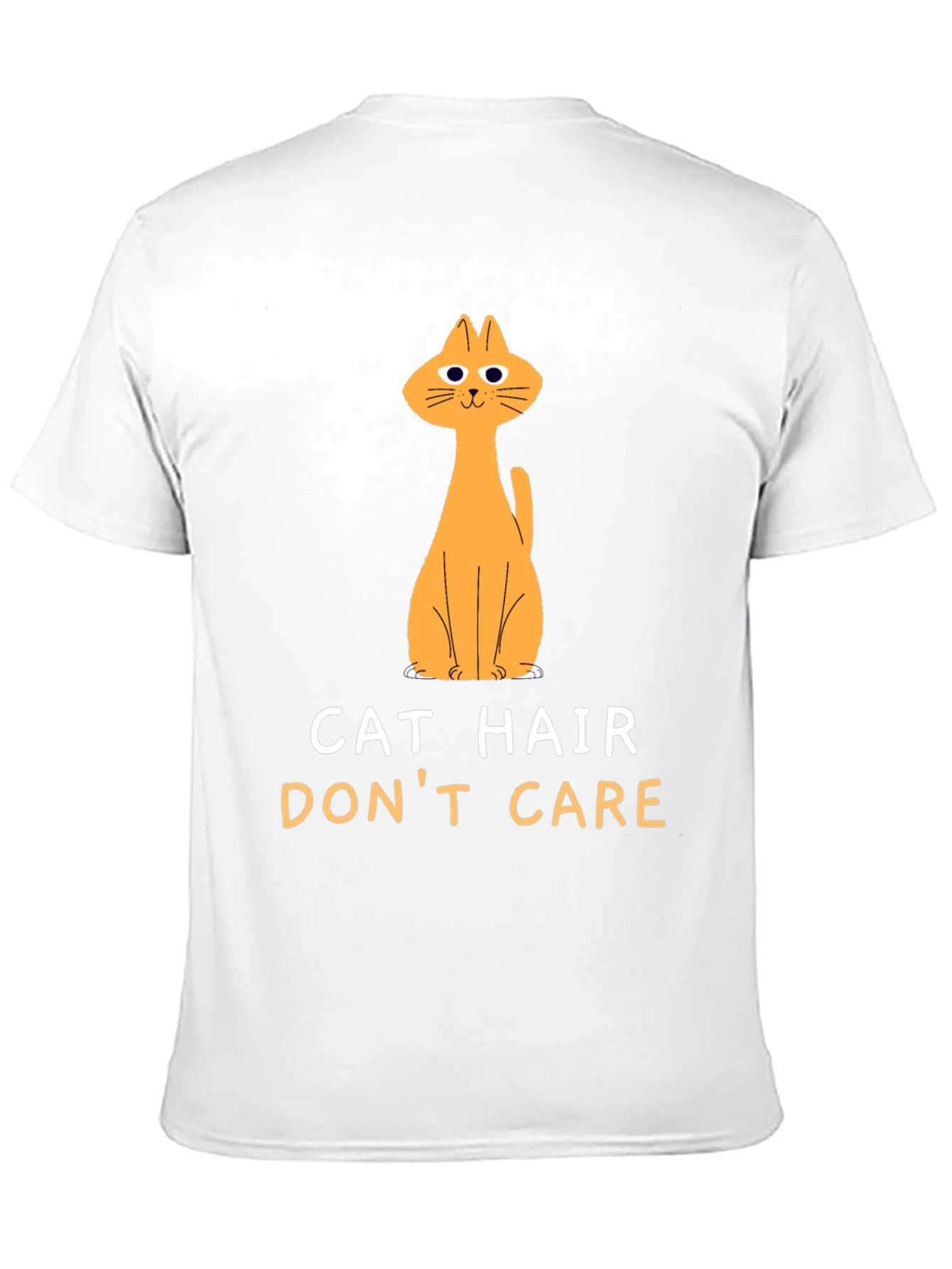 Black Cat Hair Don't Care Black T-Shirt view 11