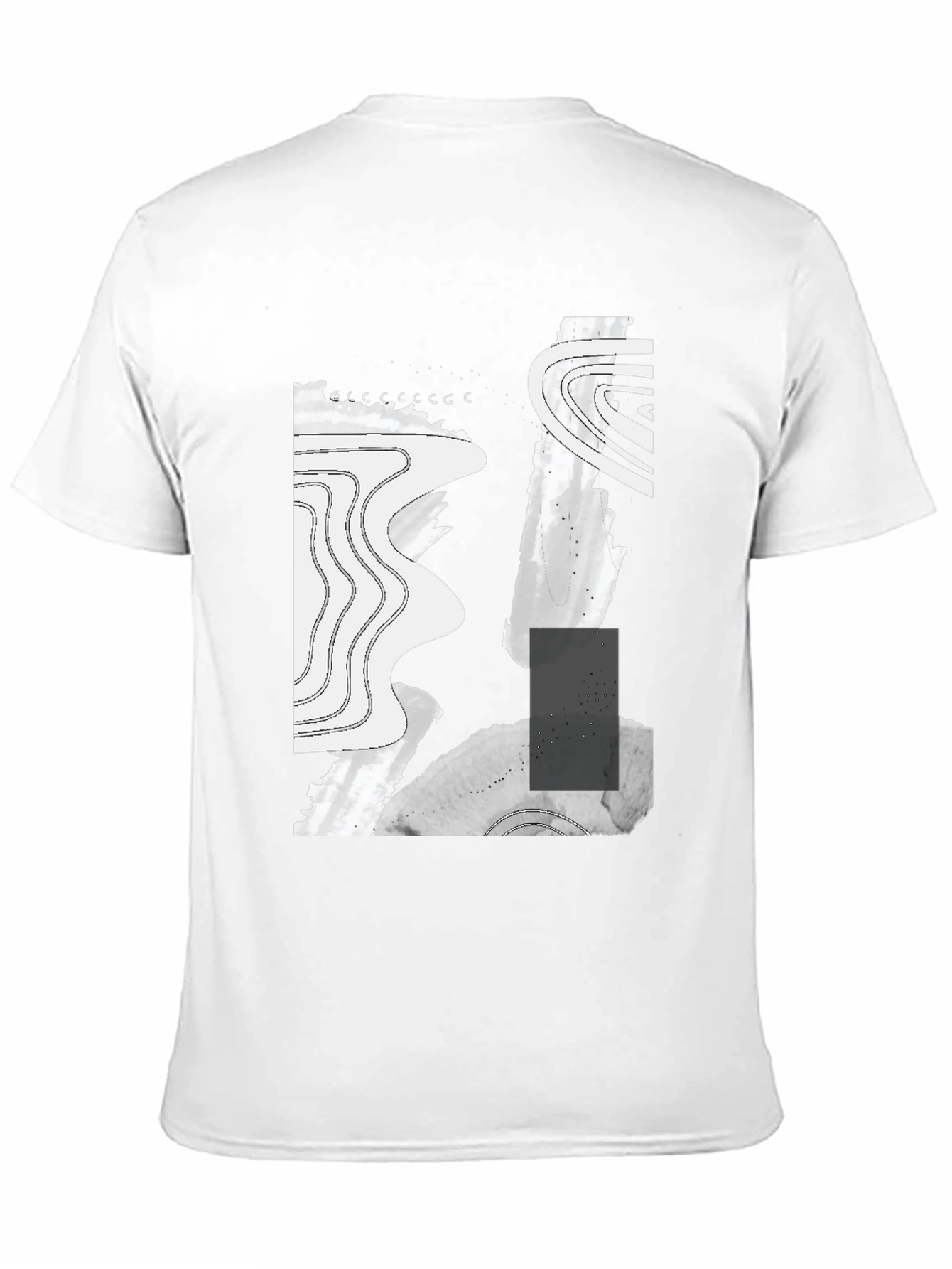 Abstract Graphic Print Black T-Shirt - 11