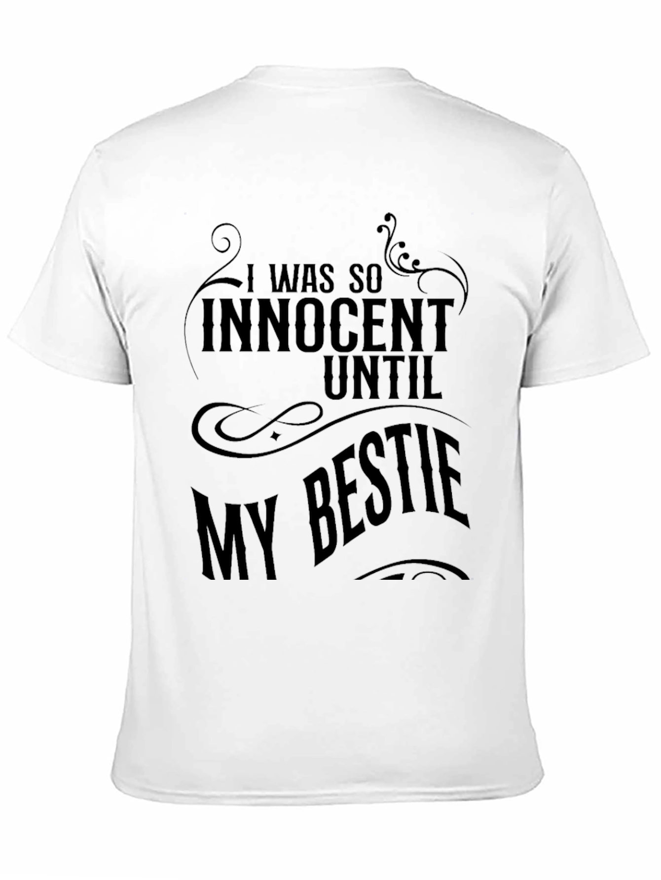 Black Innocent Until Bestie Graphic Tee view 11