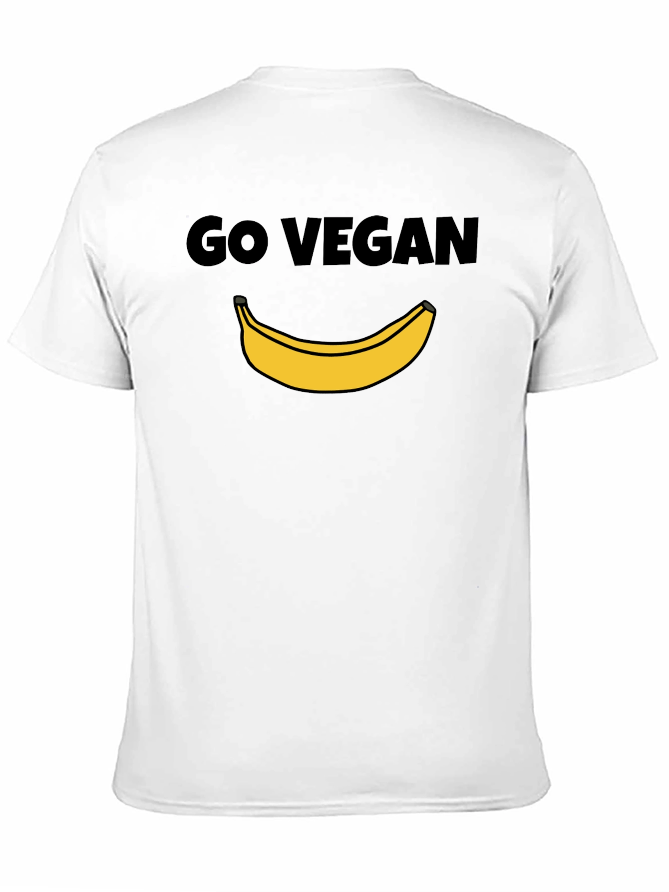 Black Go Vegan Banana Graphic Tee - Unisex Black T-Shirt view 11