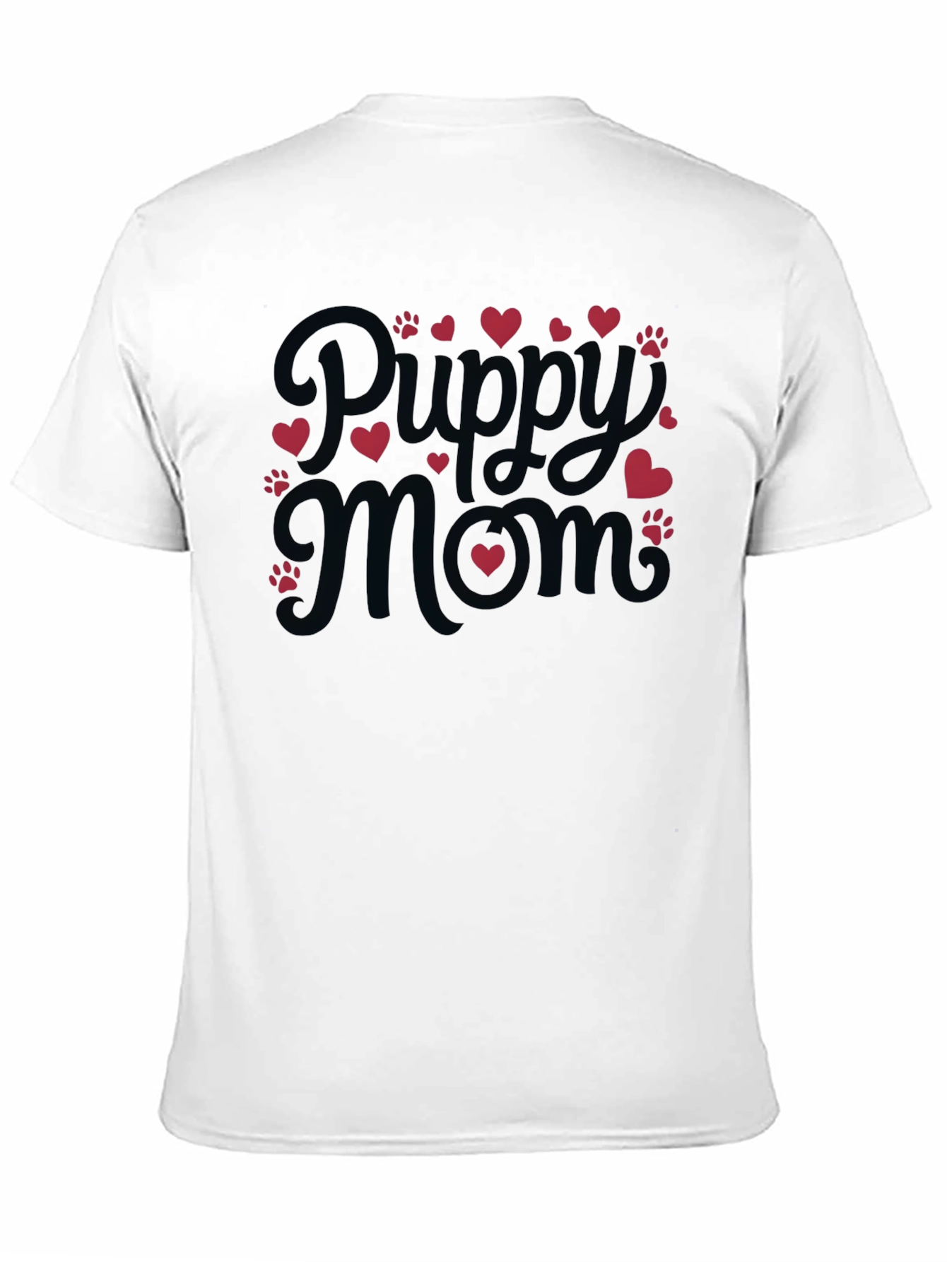 Black Puppy Mom Black T-Shirt view 11