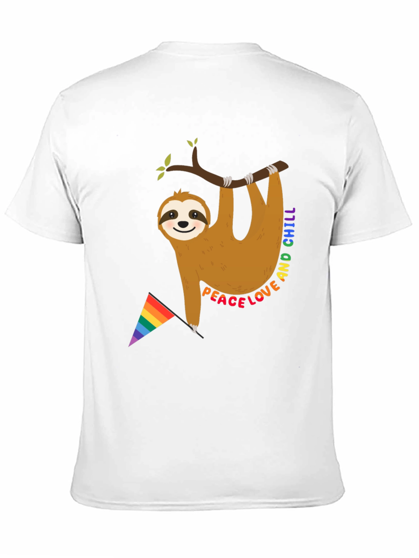 Black Peace Love & Chill Sloth T-Shirt view 11