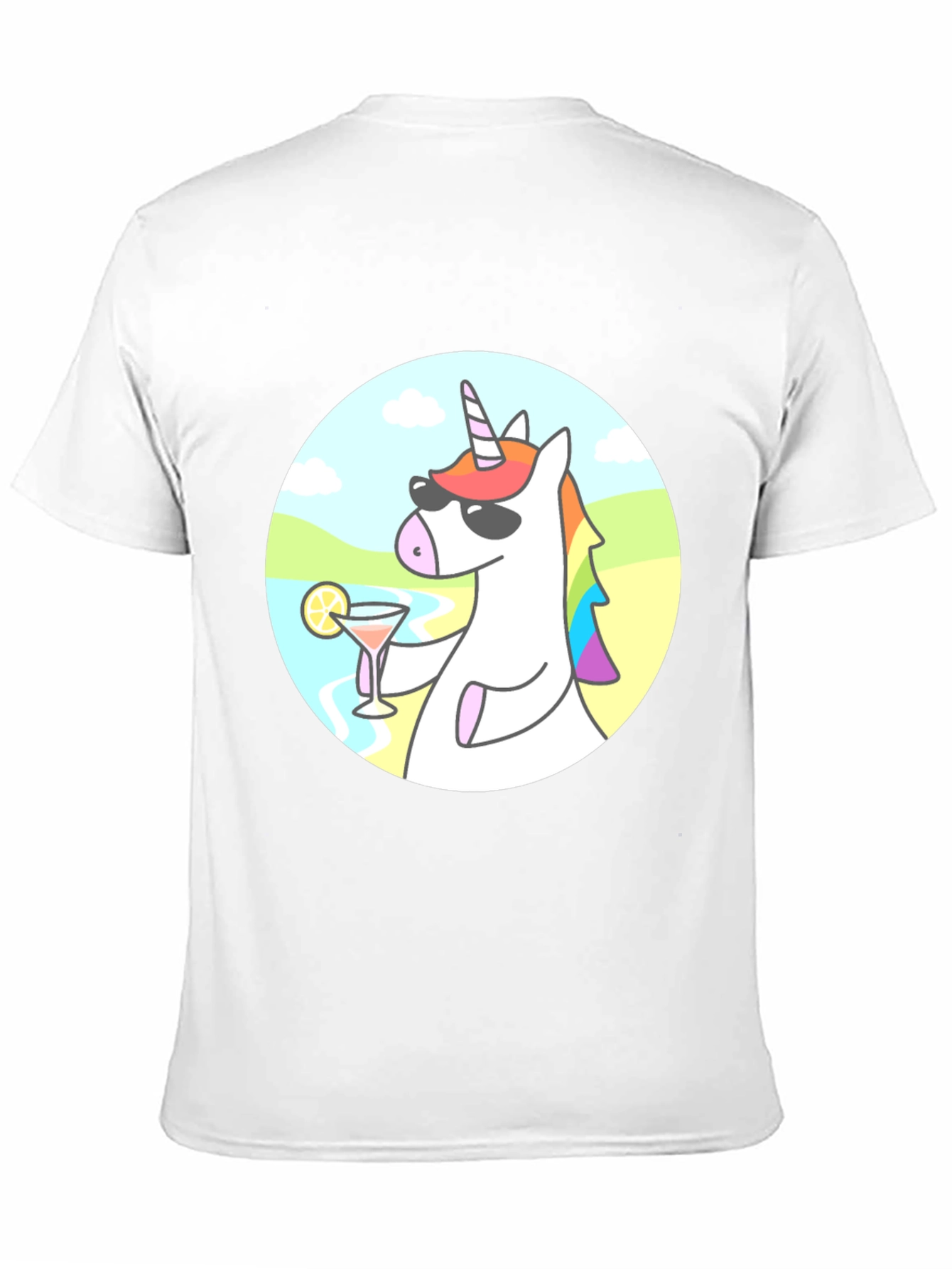 Black Cool Unicorn Cocktail T-Shirt - Black Cotton Graphic Tee view 11