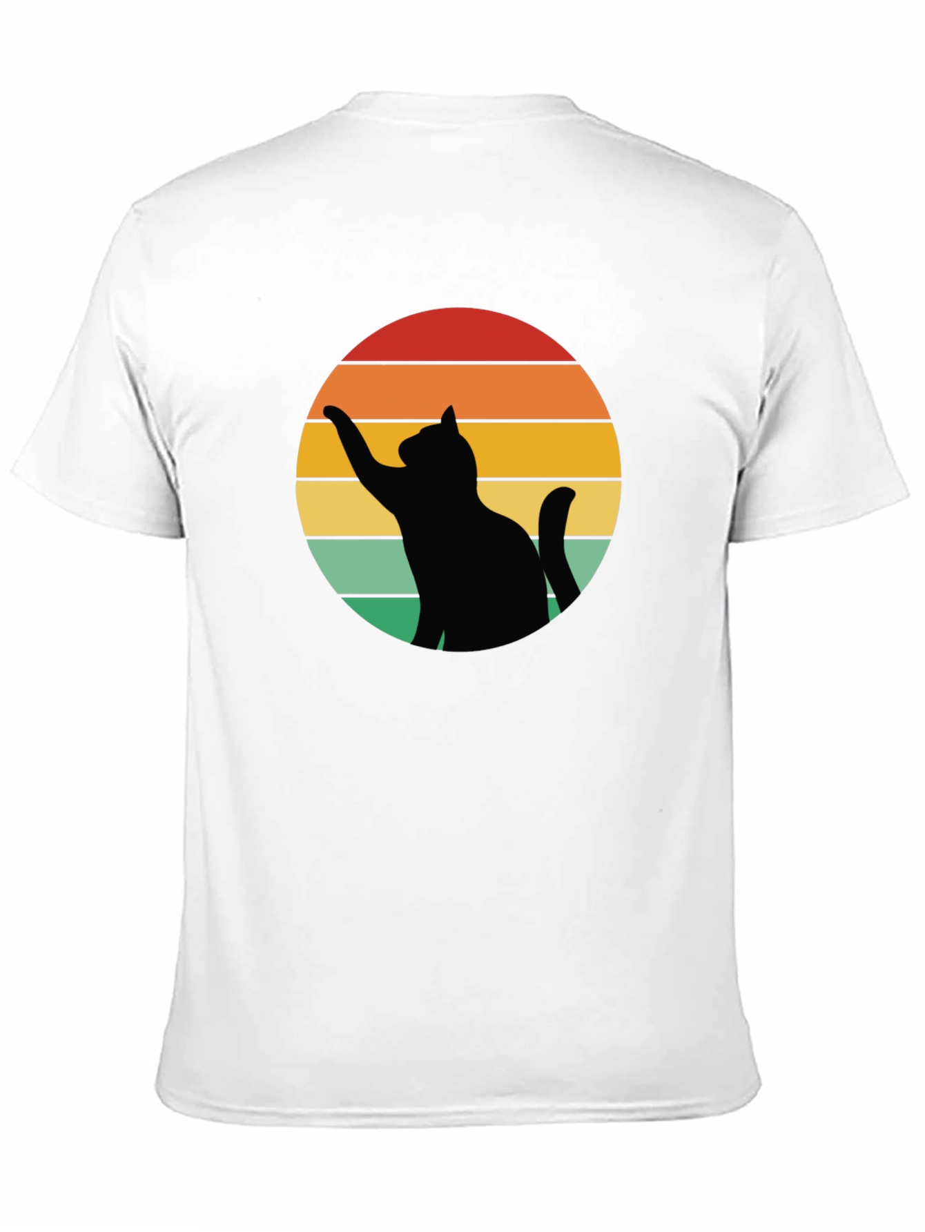 Black Retro Cat Silhouette Tee view 11