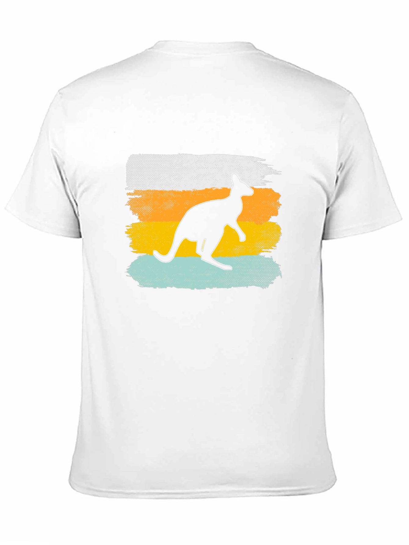 Black Kangaroo Silhouette Men's Black T-Shirt view 11