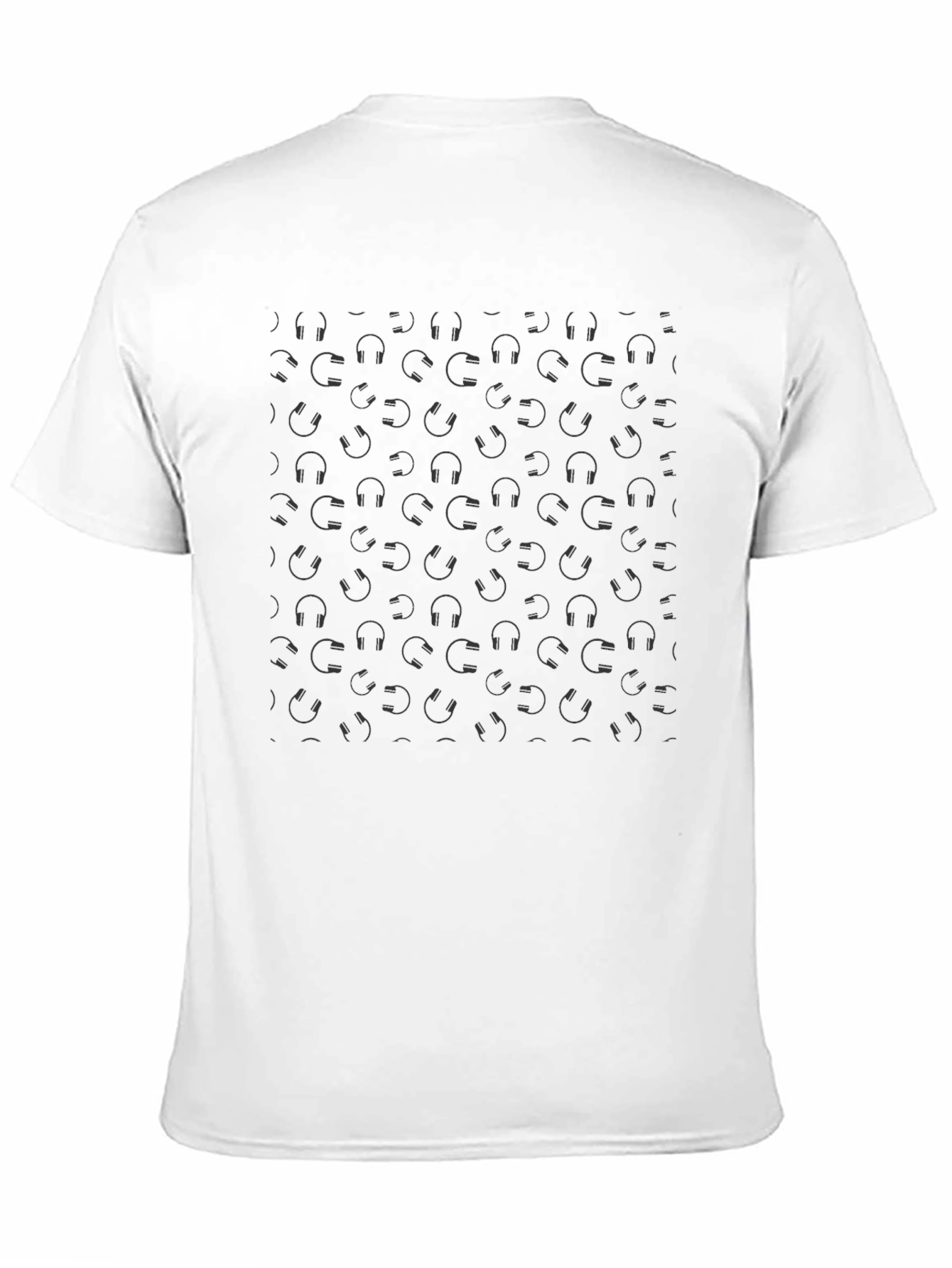 Black Black Headphones Pattern Tee - Modern Style view 11