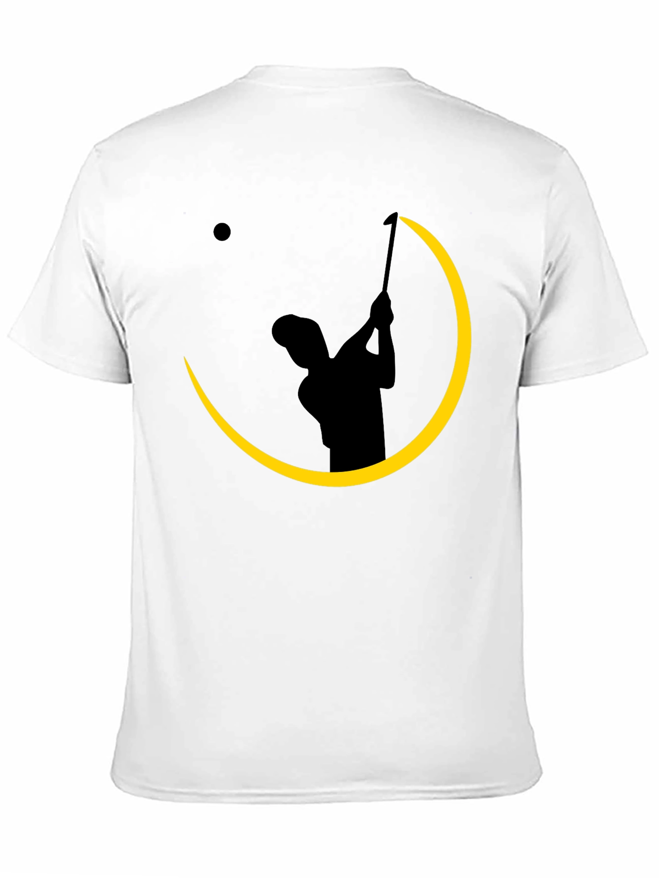 Black Golfer Silhouette Graphic Tee - Black Cotton Blend Shirt view 11