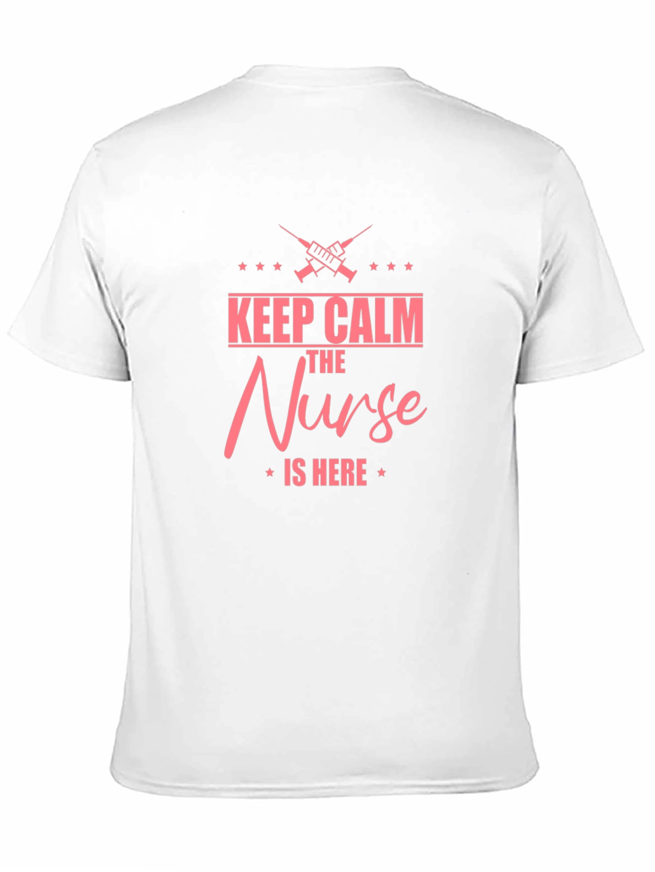 Black Keep Calm Nurse is Here Black Tee view 11