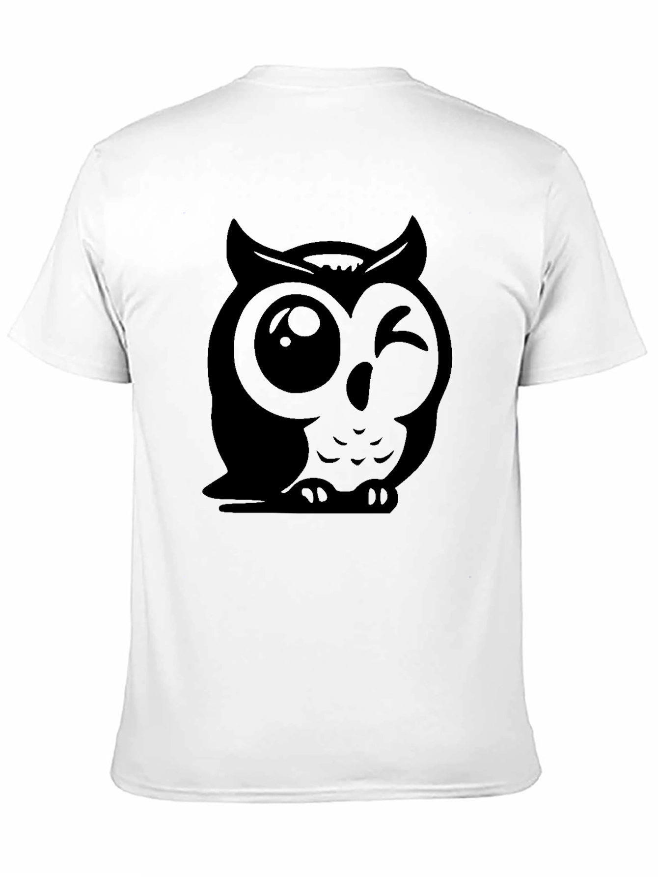 Black Winking Owl Graphic Tee - Soft Cotton Black T-Shirt view 11