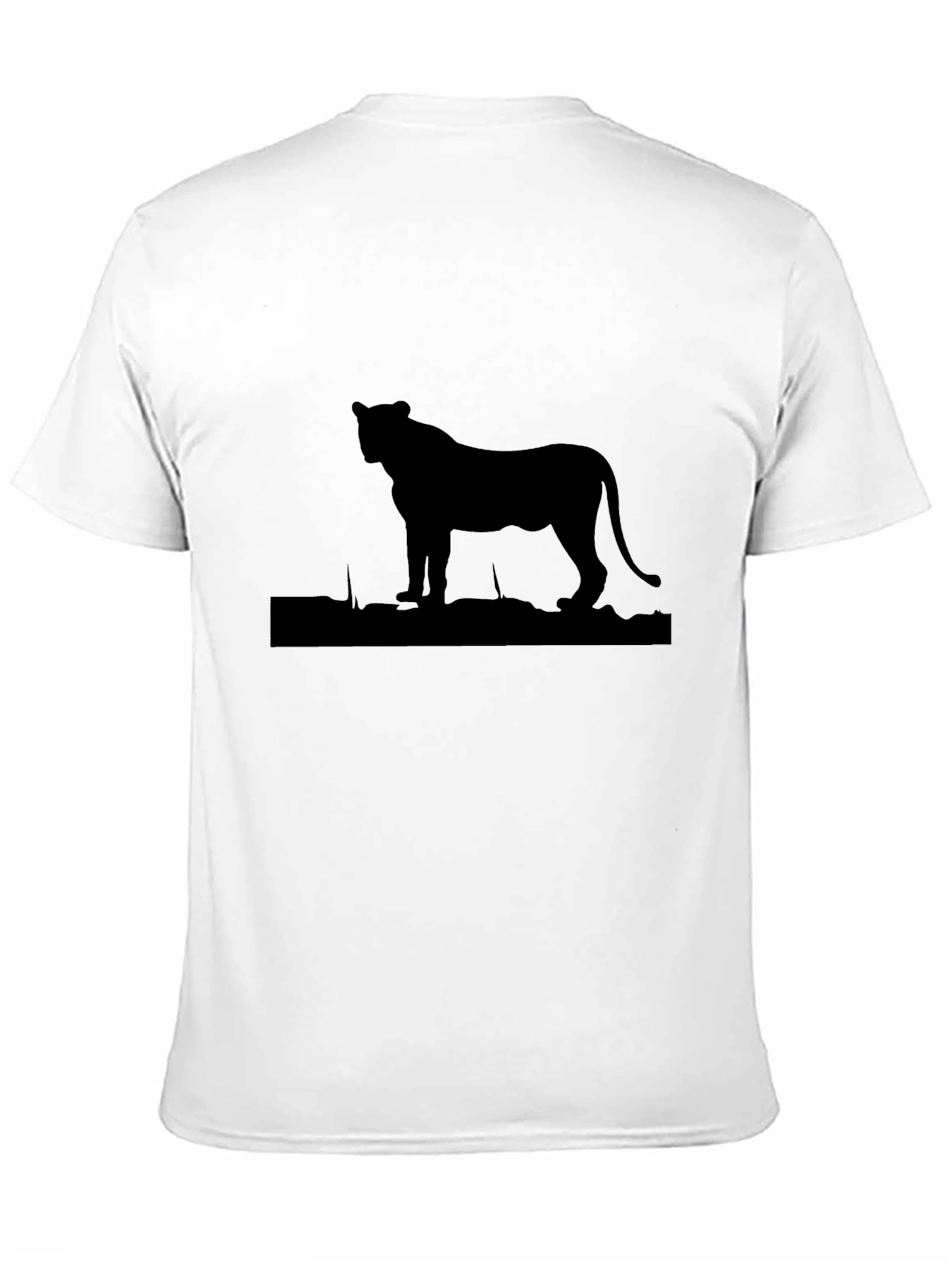 Black Lion Silhouette Black T-Shirt - Unisex Graphic Tee view 11