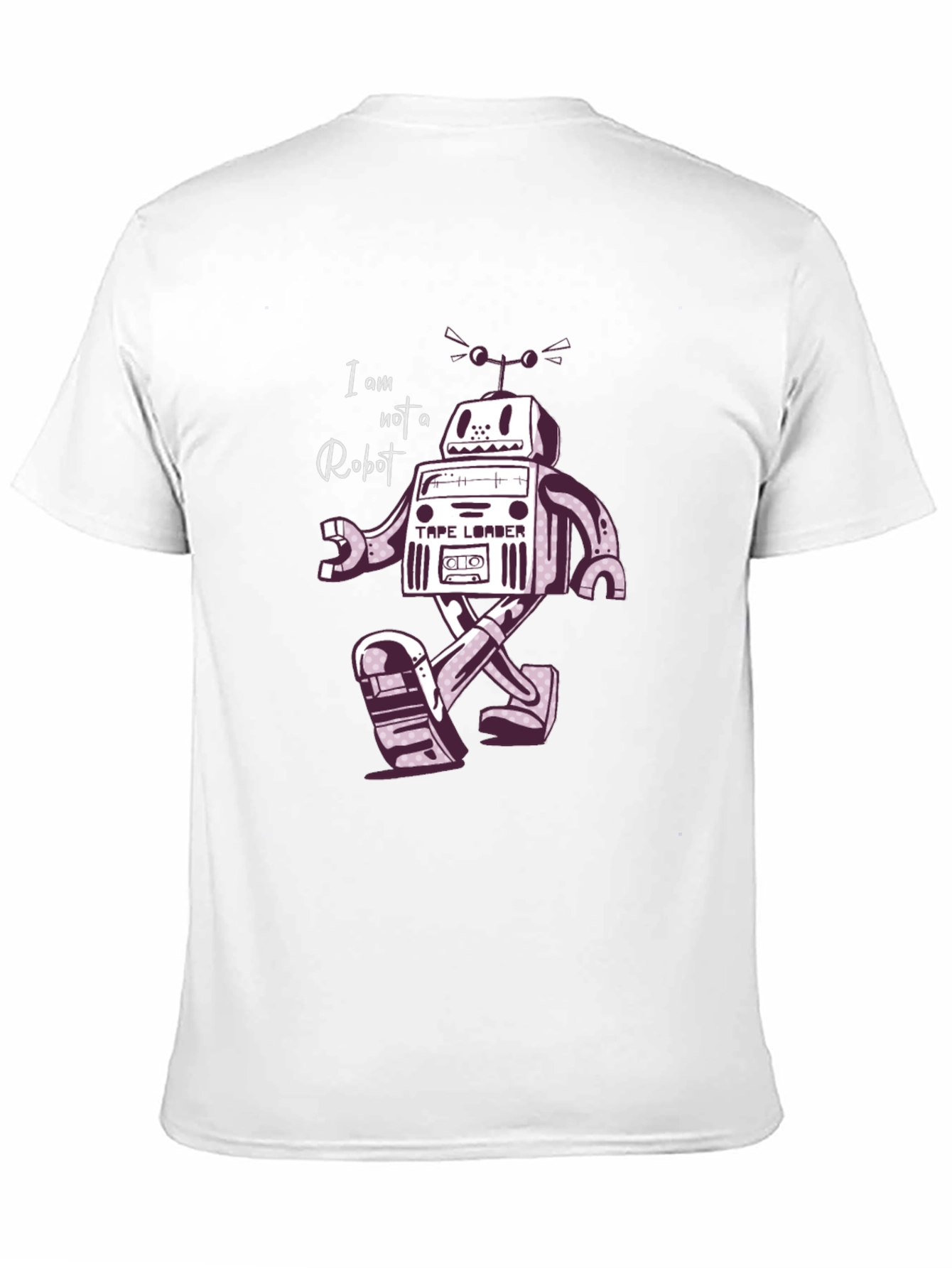 Black Retro Robot T-Shirt - I Am Not A Robot! view 11
