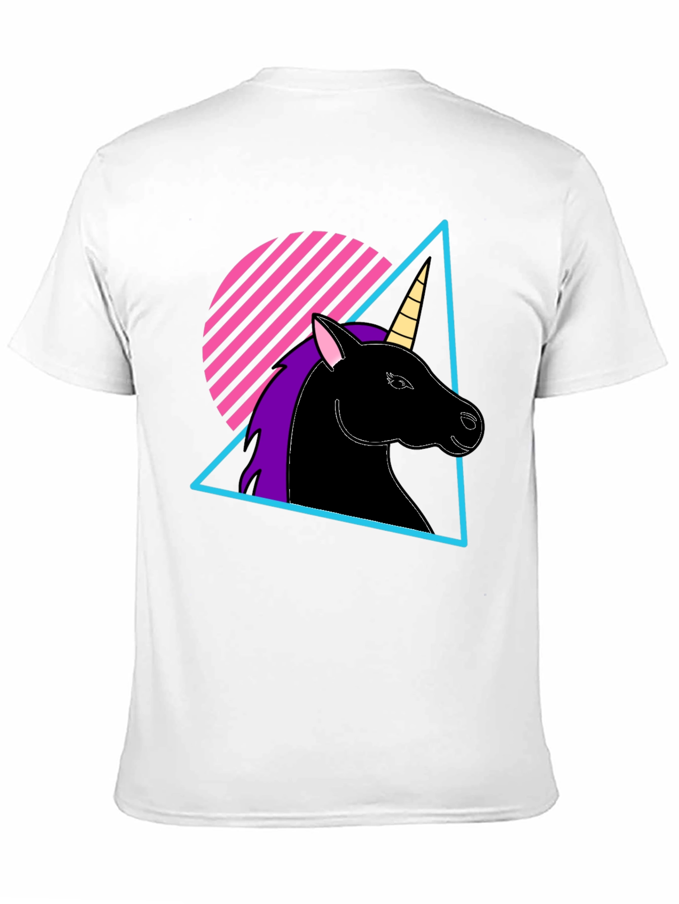 Black Retro Unicorn T-Shirt - Black Graphic Tee view 11