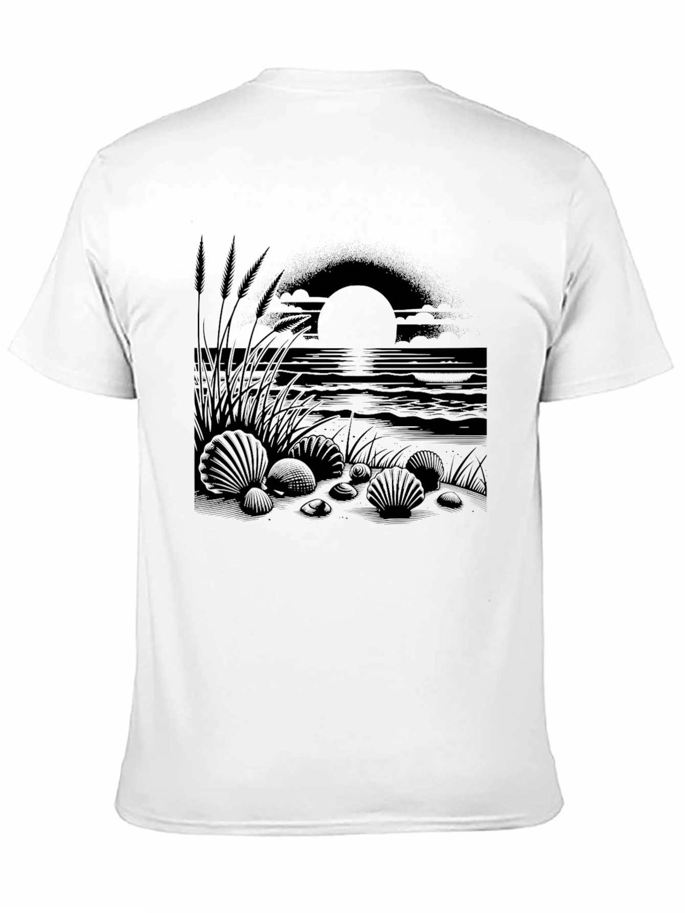 Black Beach Sunset Graphic Tee - Black Cotton Shirt view 11