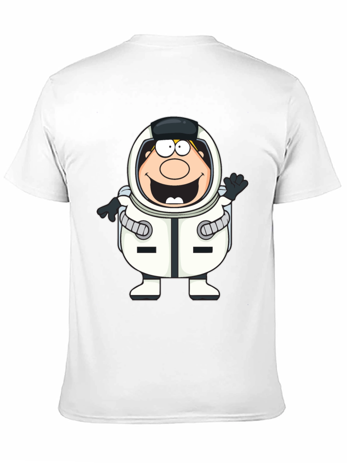 Black Cartoon Astronaut Black T-Shirt view 11
