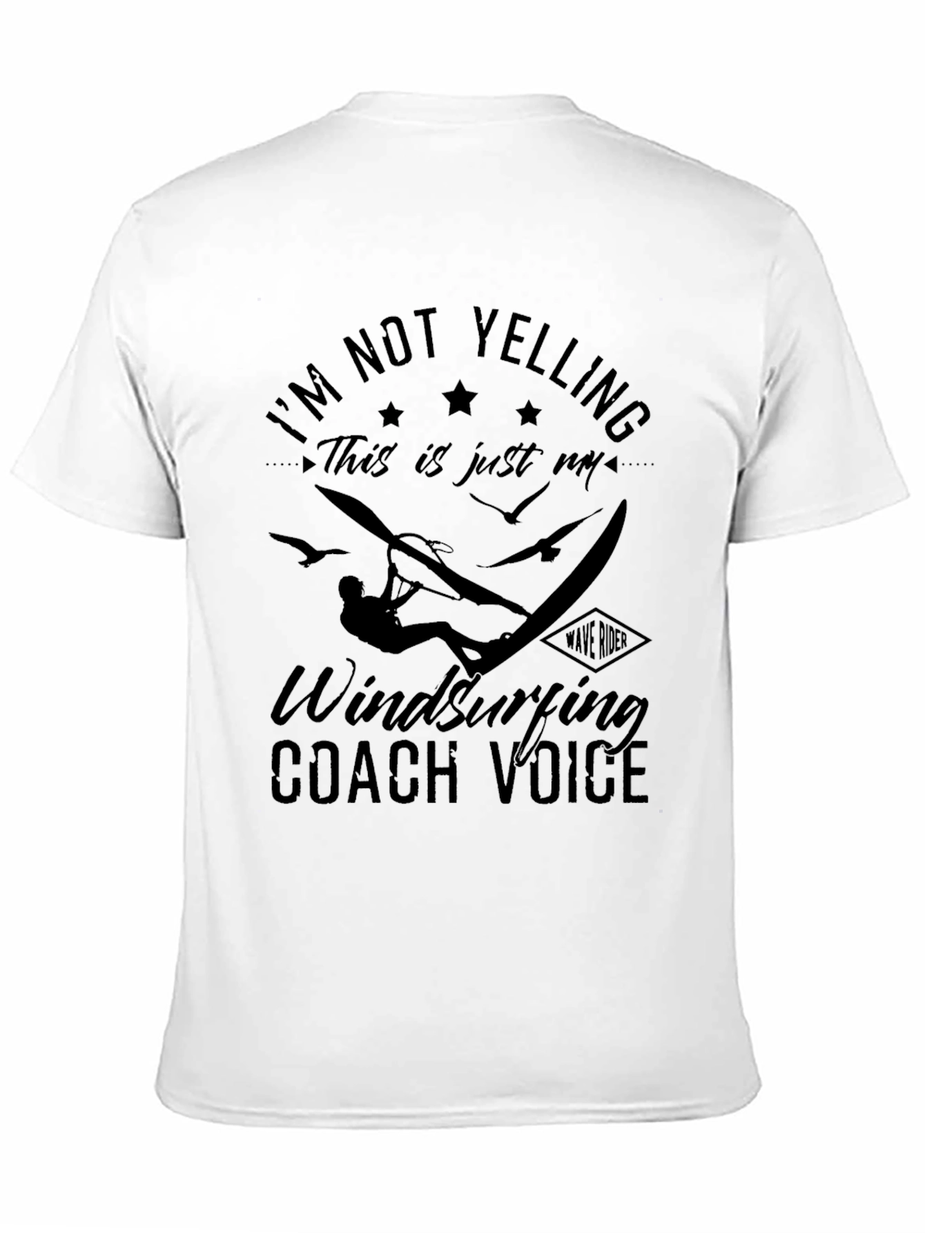 Black Windsurfing Coach Voice T-Shirt - Funny Saying view 11