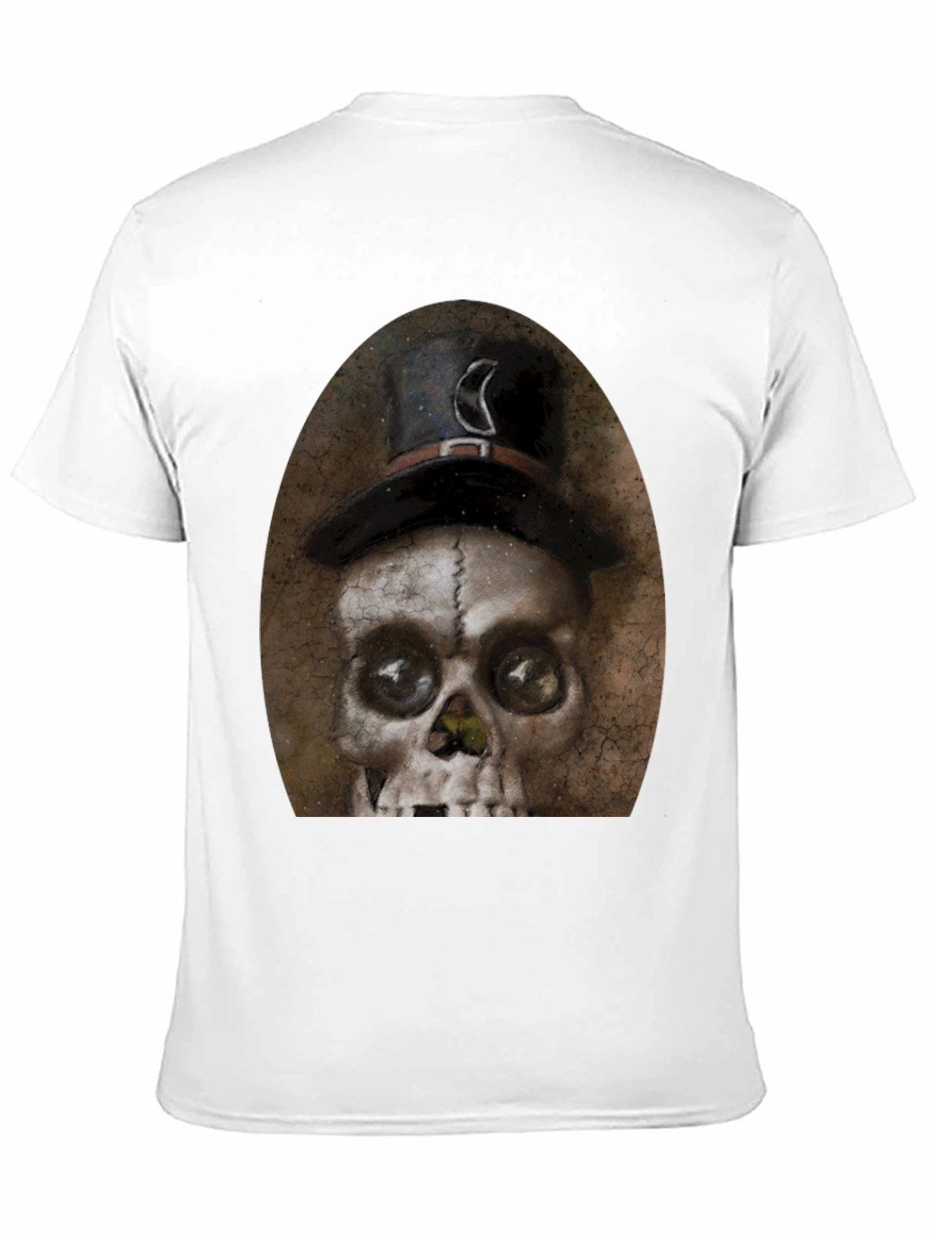 Black Skull with Top Hat Graphic Tee - Men's Black T-Shirt view 11