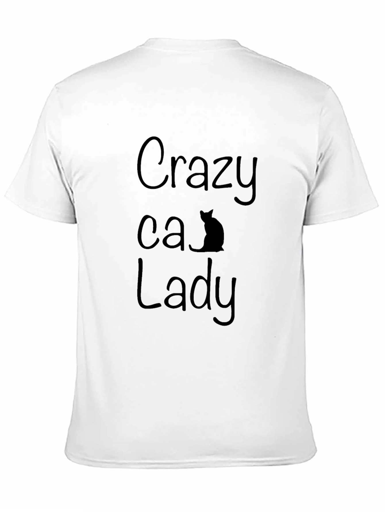 Black Crazy Cat Lady T-Shirt - Black view 11