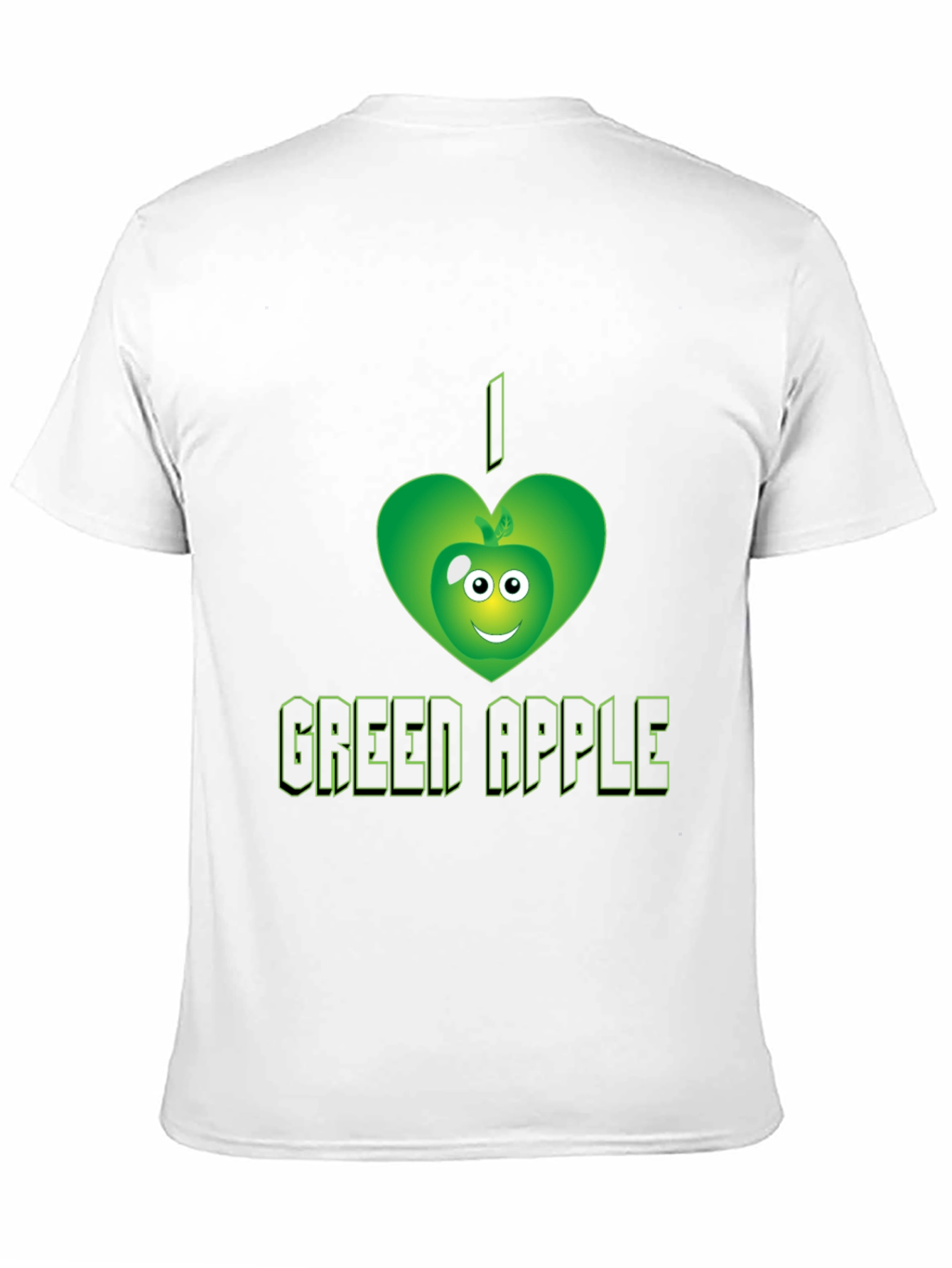 Black I Love Green Apple Graphic Tee - Trendy Casual Shirt view 11