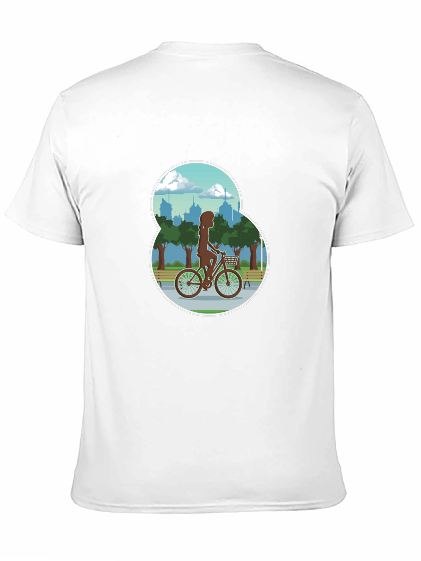Black Woman Biking in the Park Graphic T-Shirt view 11