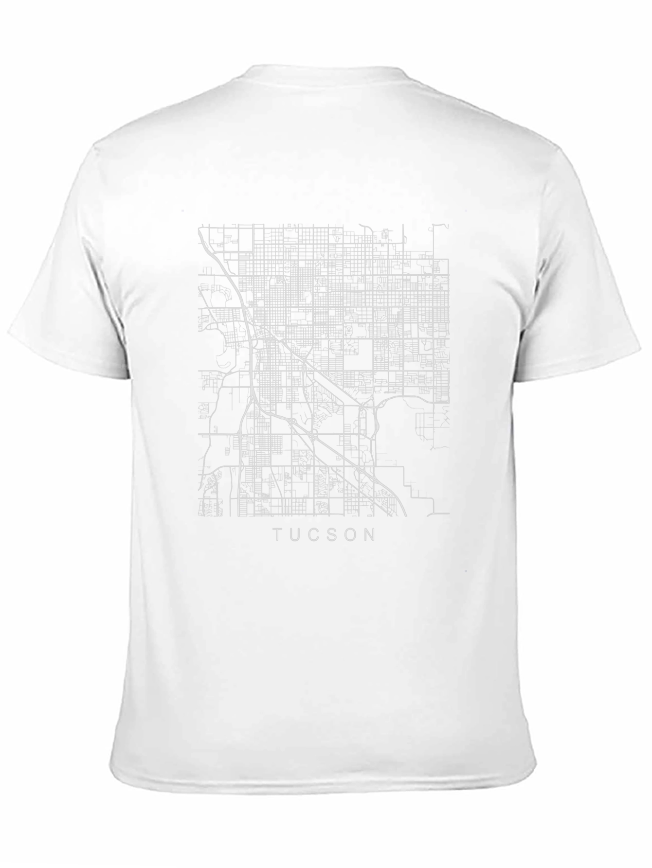 Black Tucson City Map T-Shirt - Urban Street Grid Tee view 11