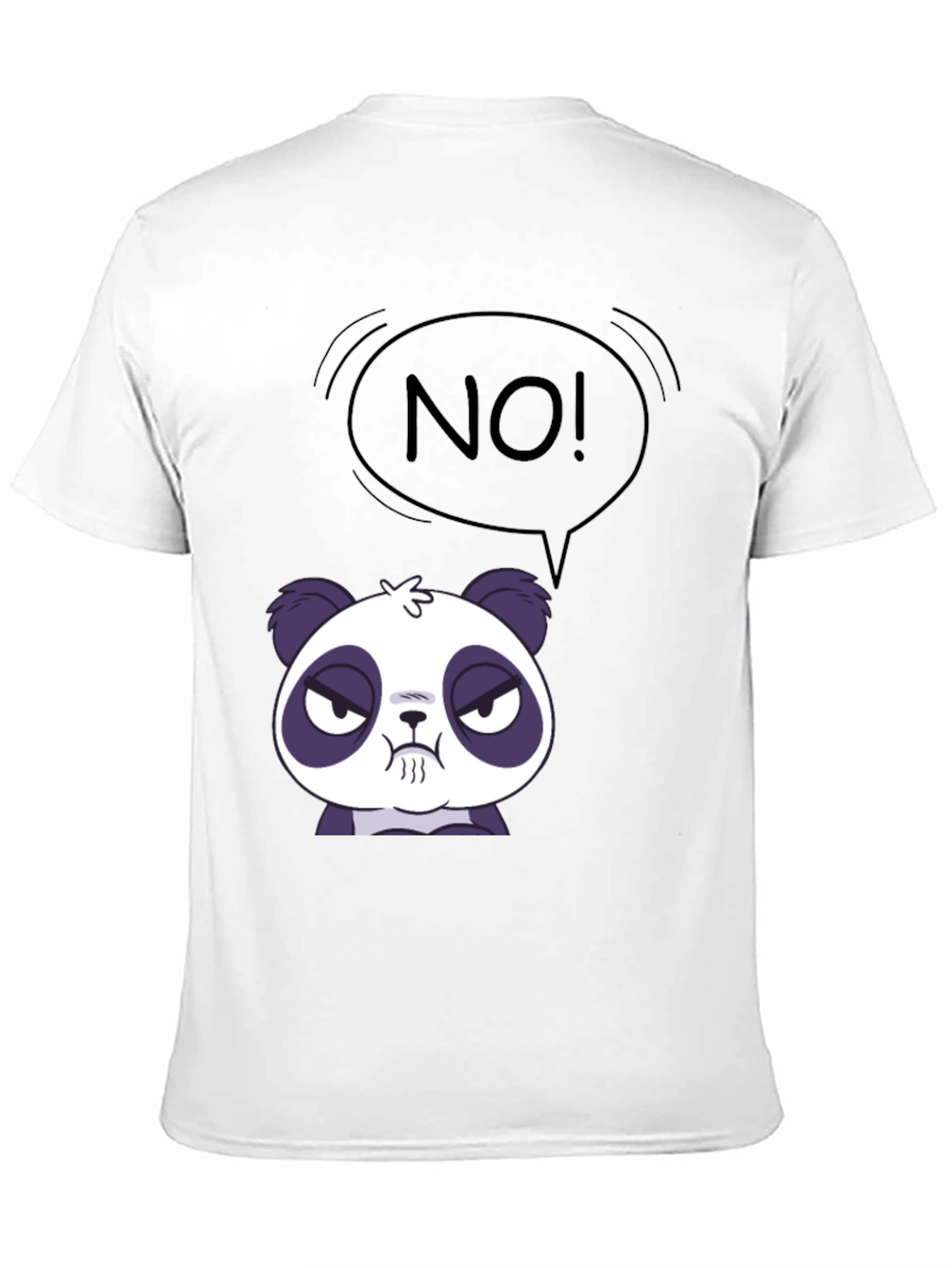 Black Funny Panda No T-Shirt - Black Crew Neck view 11