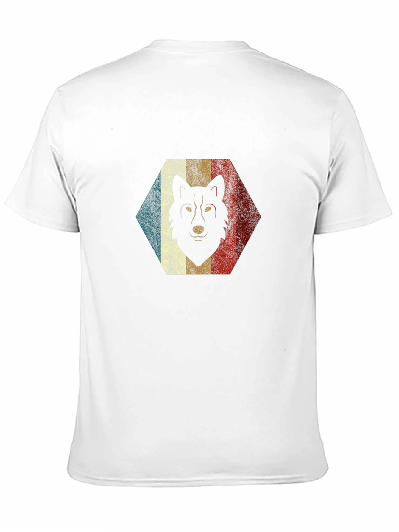 Black Retro Wolf Graphic Tee - Black Cotton Blend T-Shirt view 11